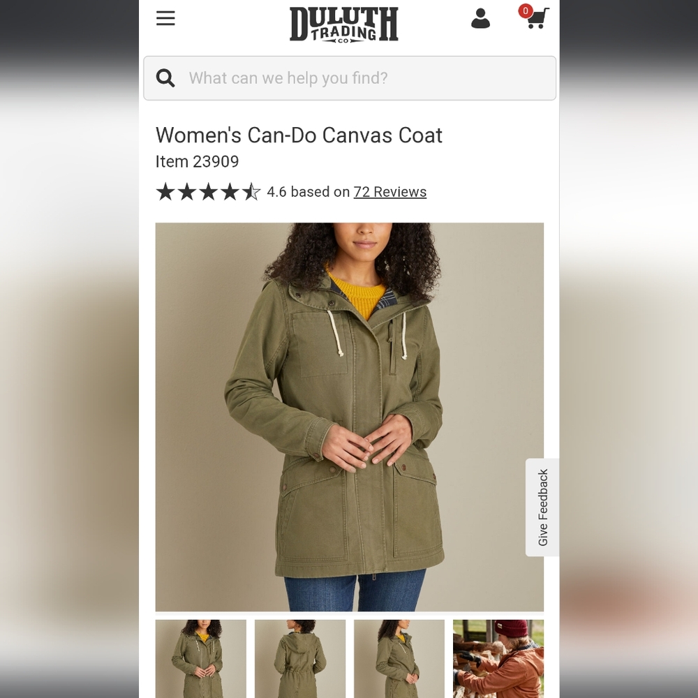 Canvas Flannel Lined Coat
